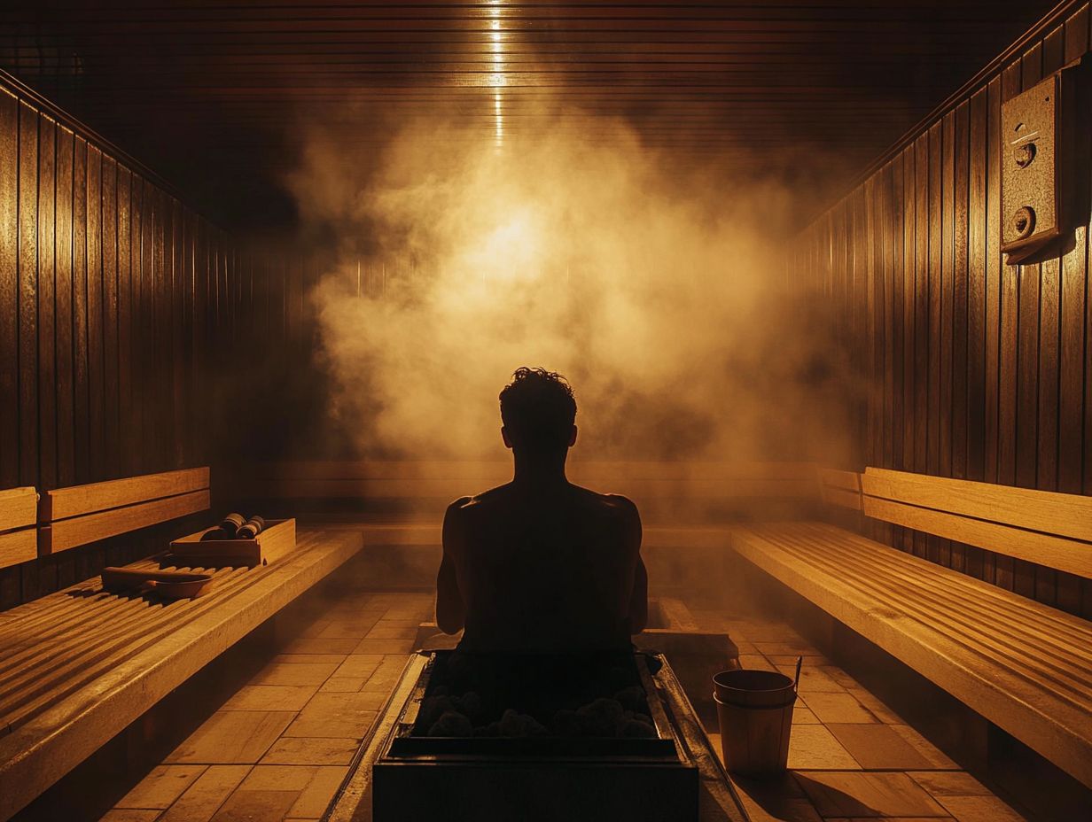 A person relaxing in a sauna after exercise