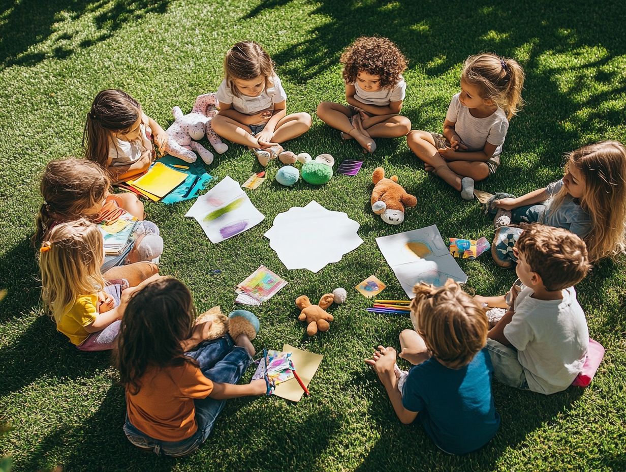 Children practicing mindfulness techniques together