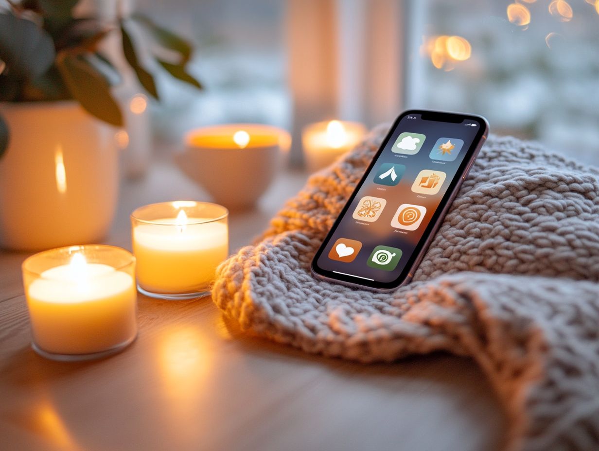 A variety of relaxation apps available for meditation and stress relief.