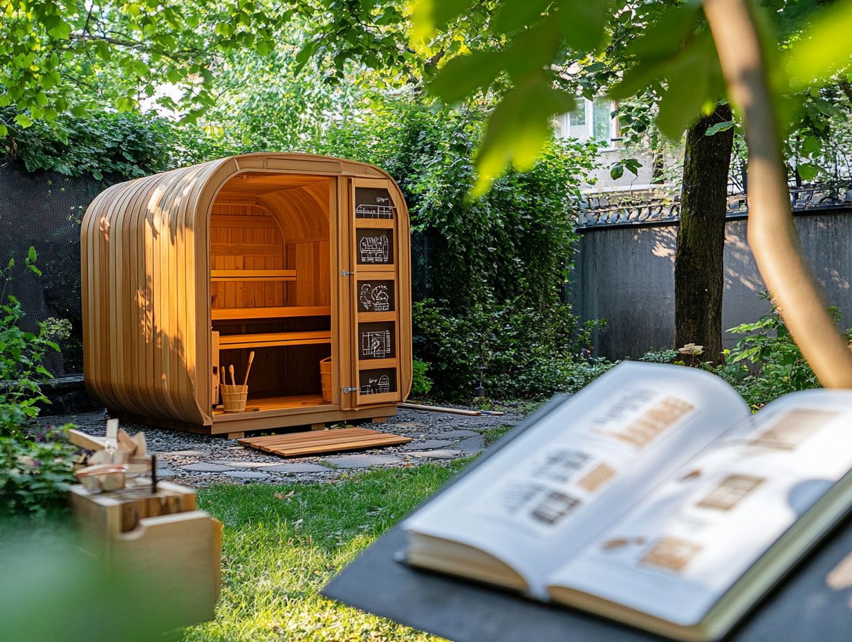 A cozy DIY sauna setup showcasing different types of sauna materials