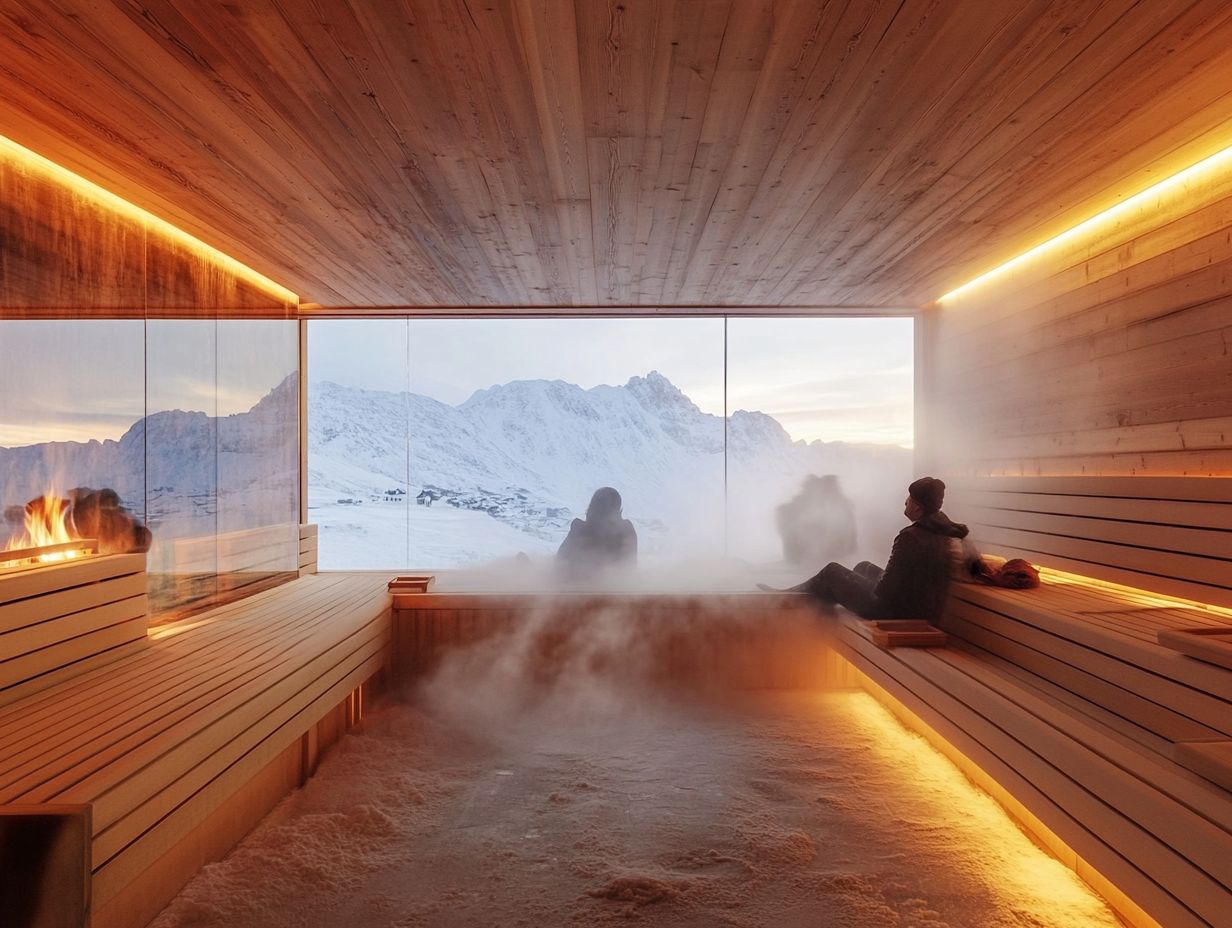 Illustration of the benefits of regular sauna use during winter