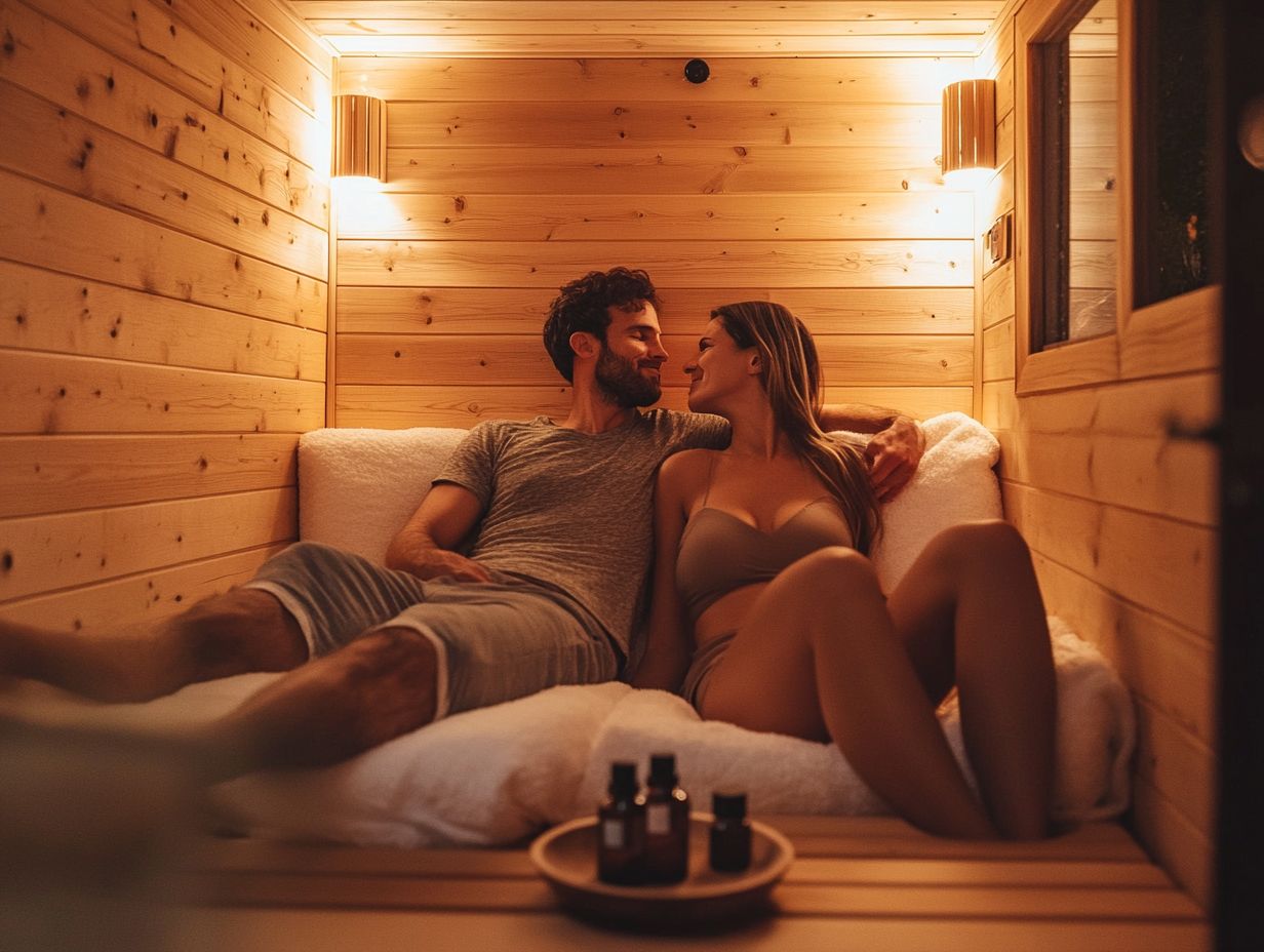 What is the recommended temperature for couples using saunas?