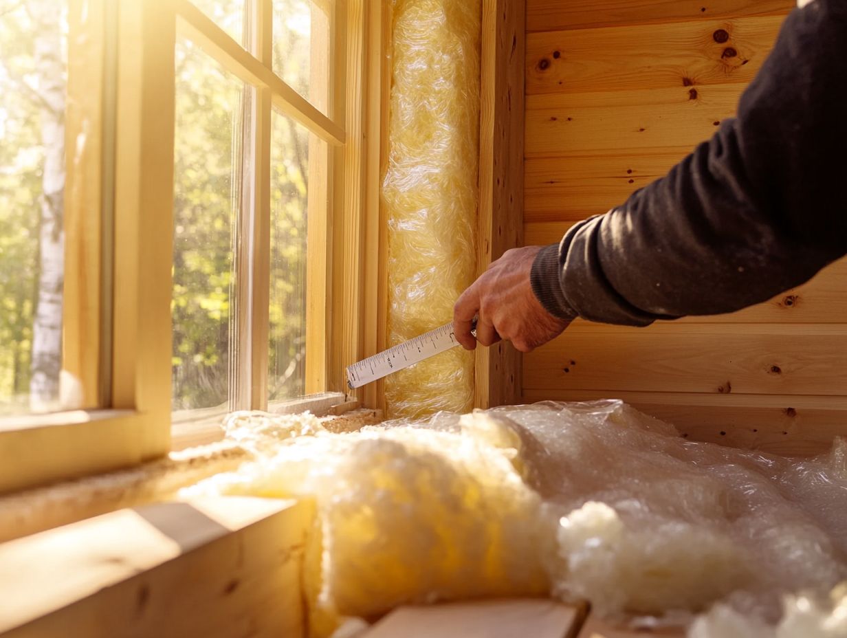 Image showing various materials and tools needed for sauna insulation.