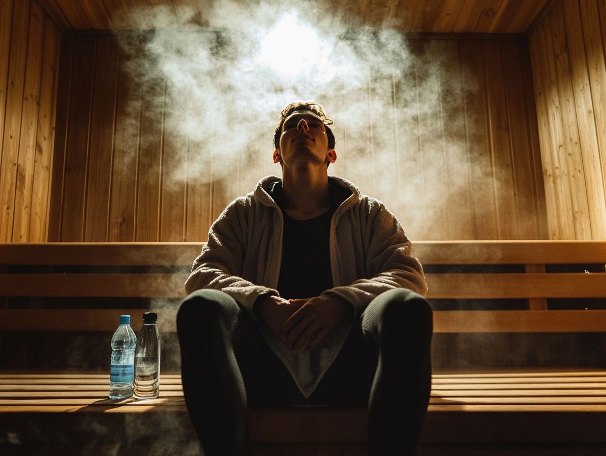 Person relaxing in a sauna after a workout