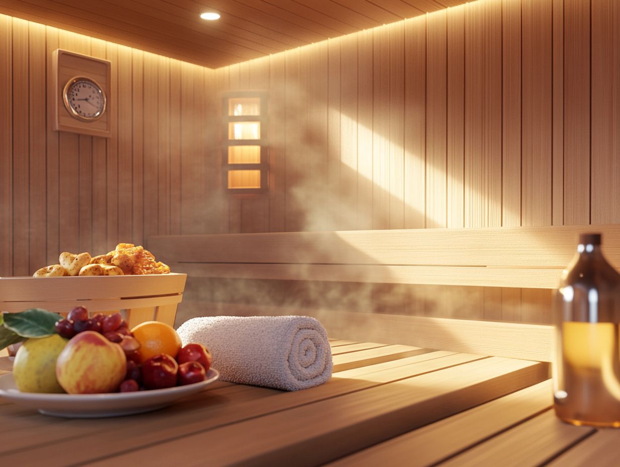 Image illustrating frequently asked questions about sauna food rules.