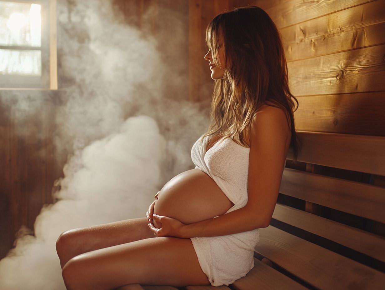 Illustration of benefits associated with sauna use for pregnant women