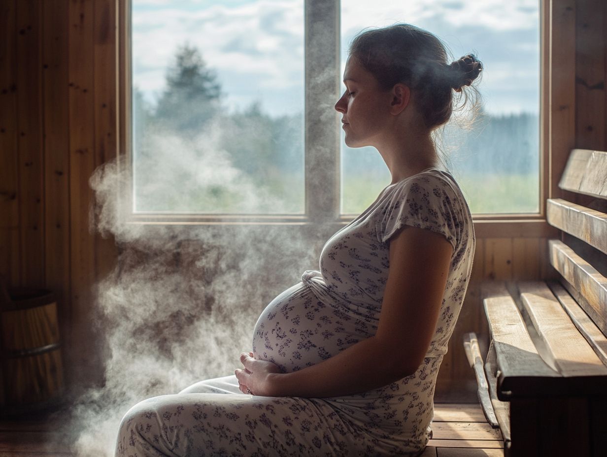 Illustration of key takeaways about sauna use during pregnancy