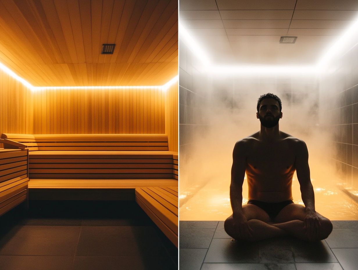 Infographic comparing key takeaways of Dry and Wet Saunas.