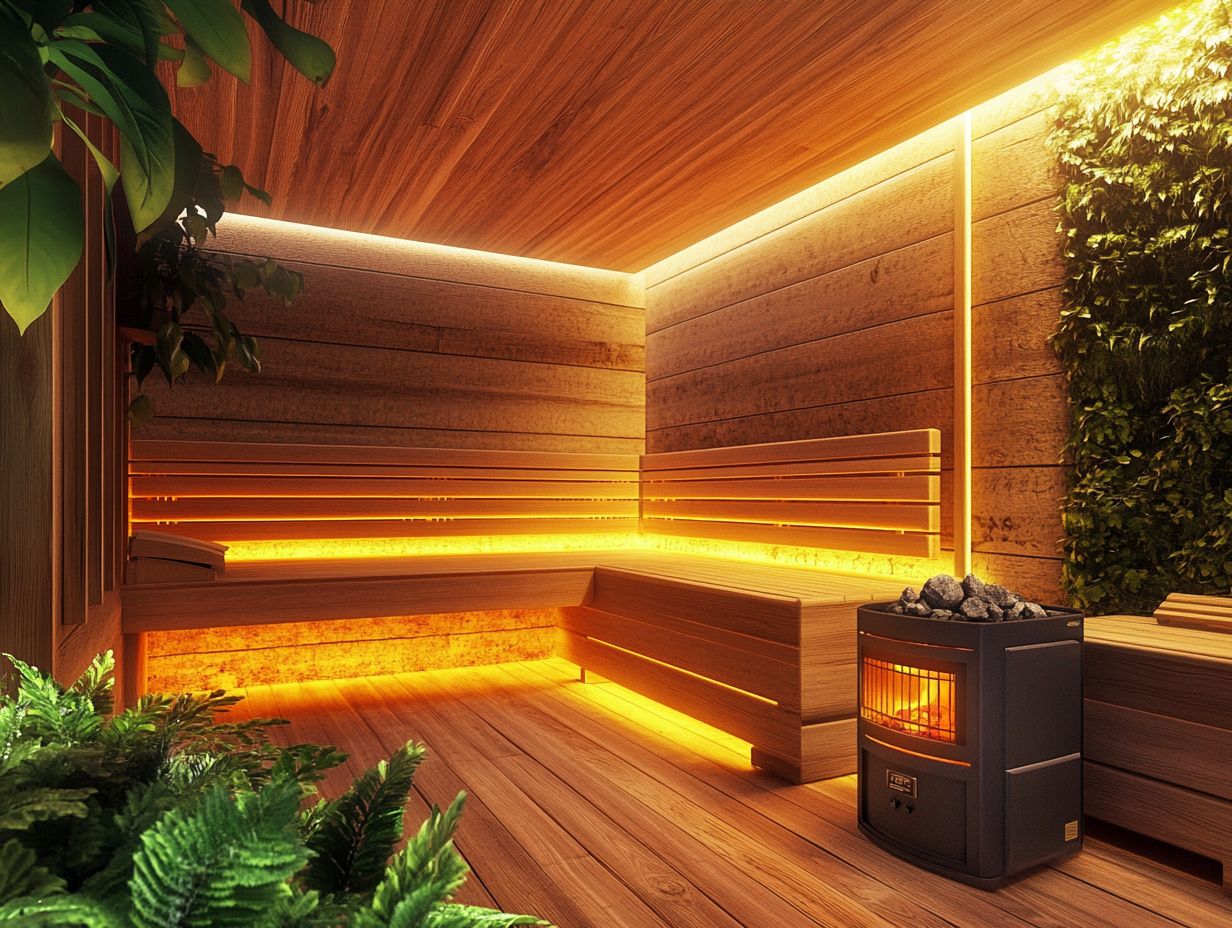 Visual representation of key takeaways for creating a cozy DIY sauna.