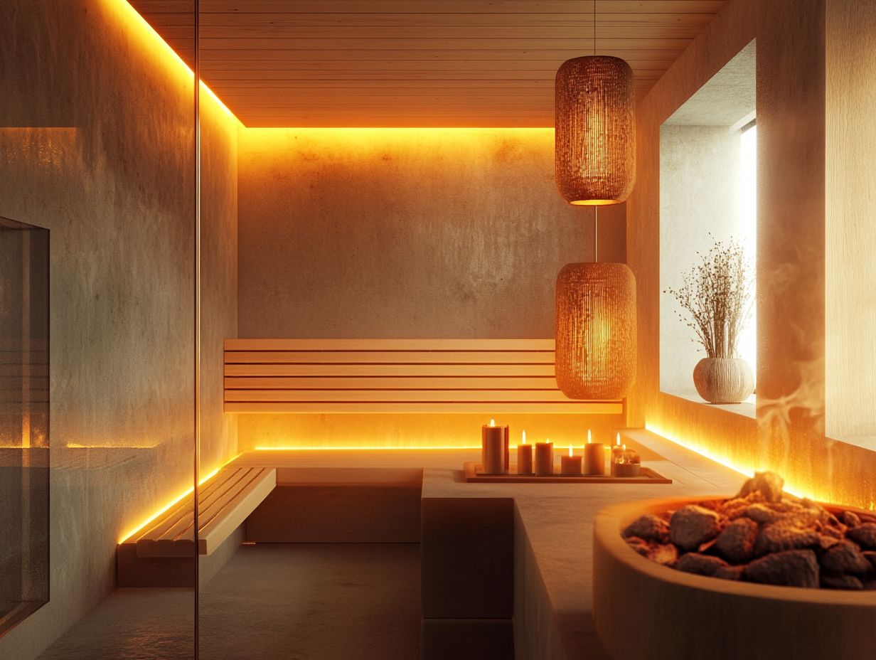 A visual representation of frequently asked questions regarding sauna lighting options.