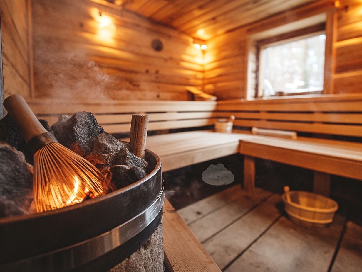 A serene Finnish sauna setting with people enjoying the atmosphere