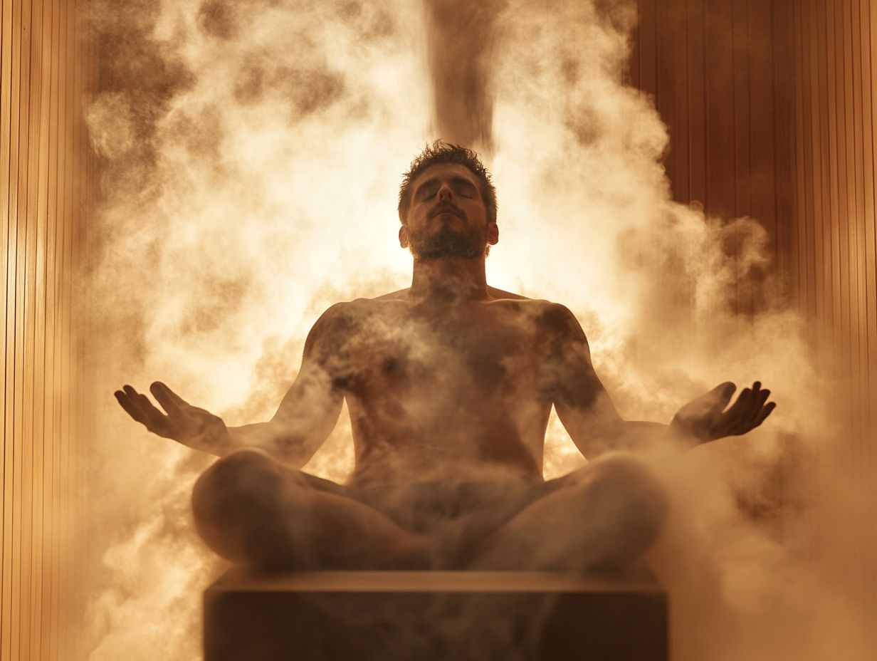 Illustration of sauna heat effects on health