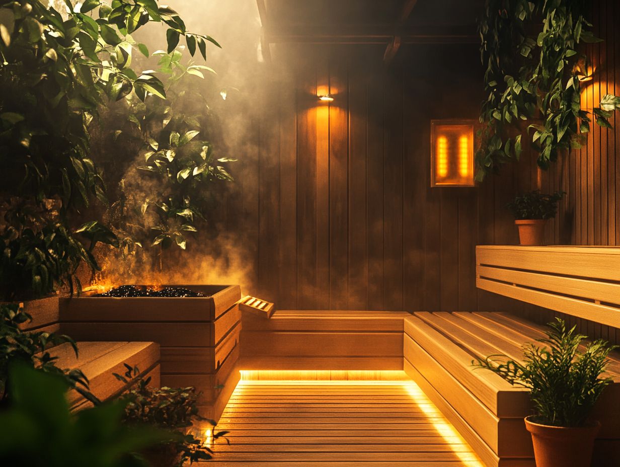 A person relaxing in a sauna, symbolizing reduced stress and anxiety.