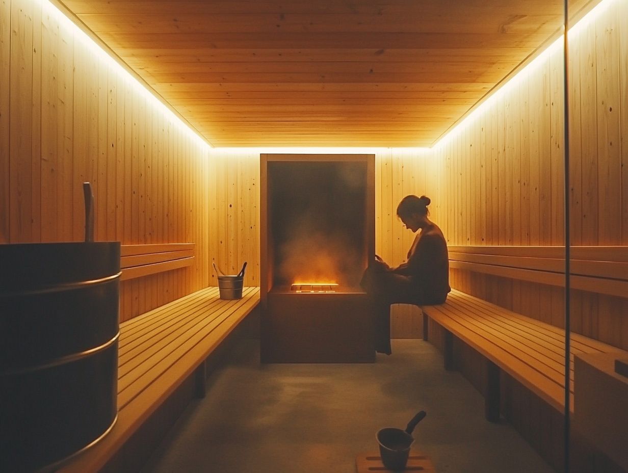 A comfortable sauna setting with an emphasis on ideal temperature