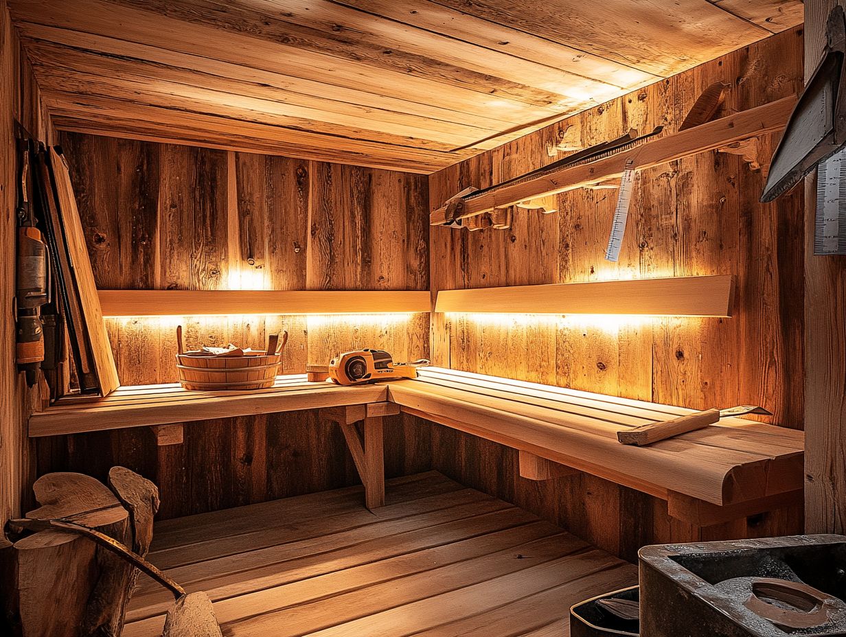 Image illustrating frequently asked questions about sauna benches