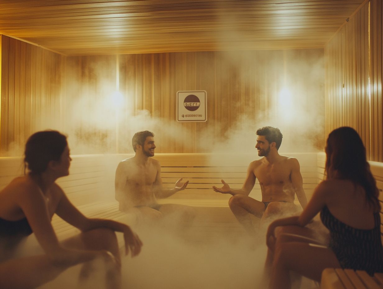 An illustration of sauna safety tips