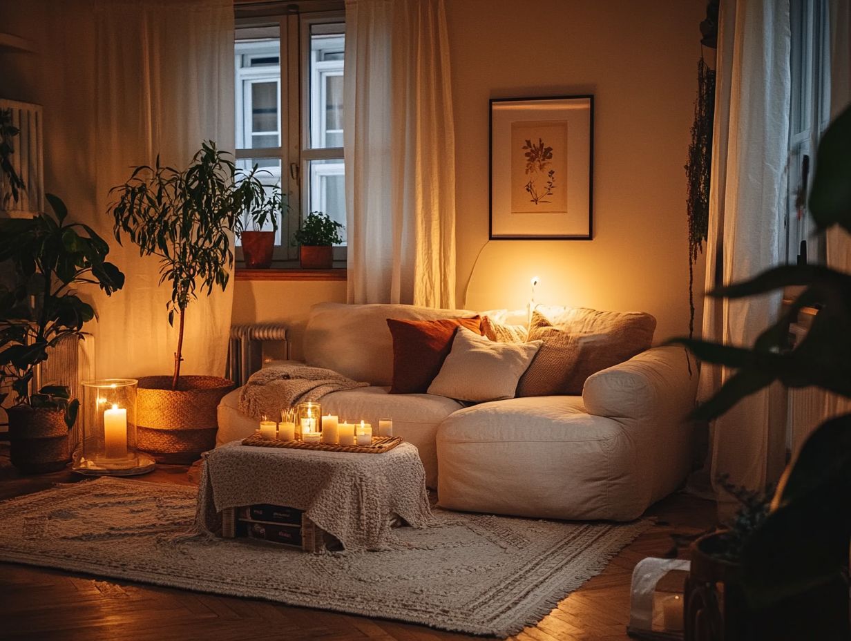 A calming home environment with plants and decor