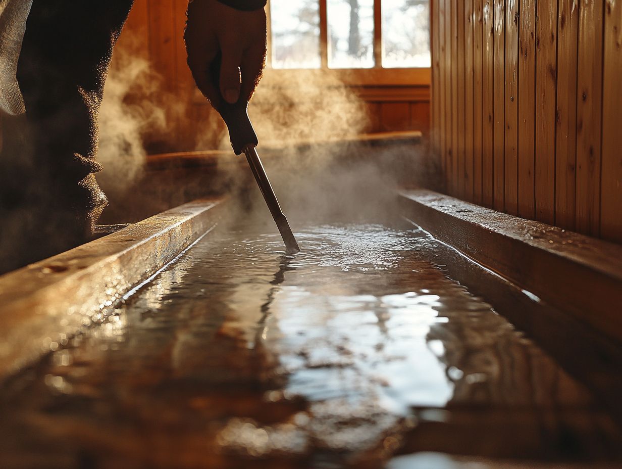 Illustration of tips for maintaining a leak-free sauna