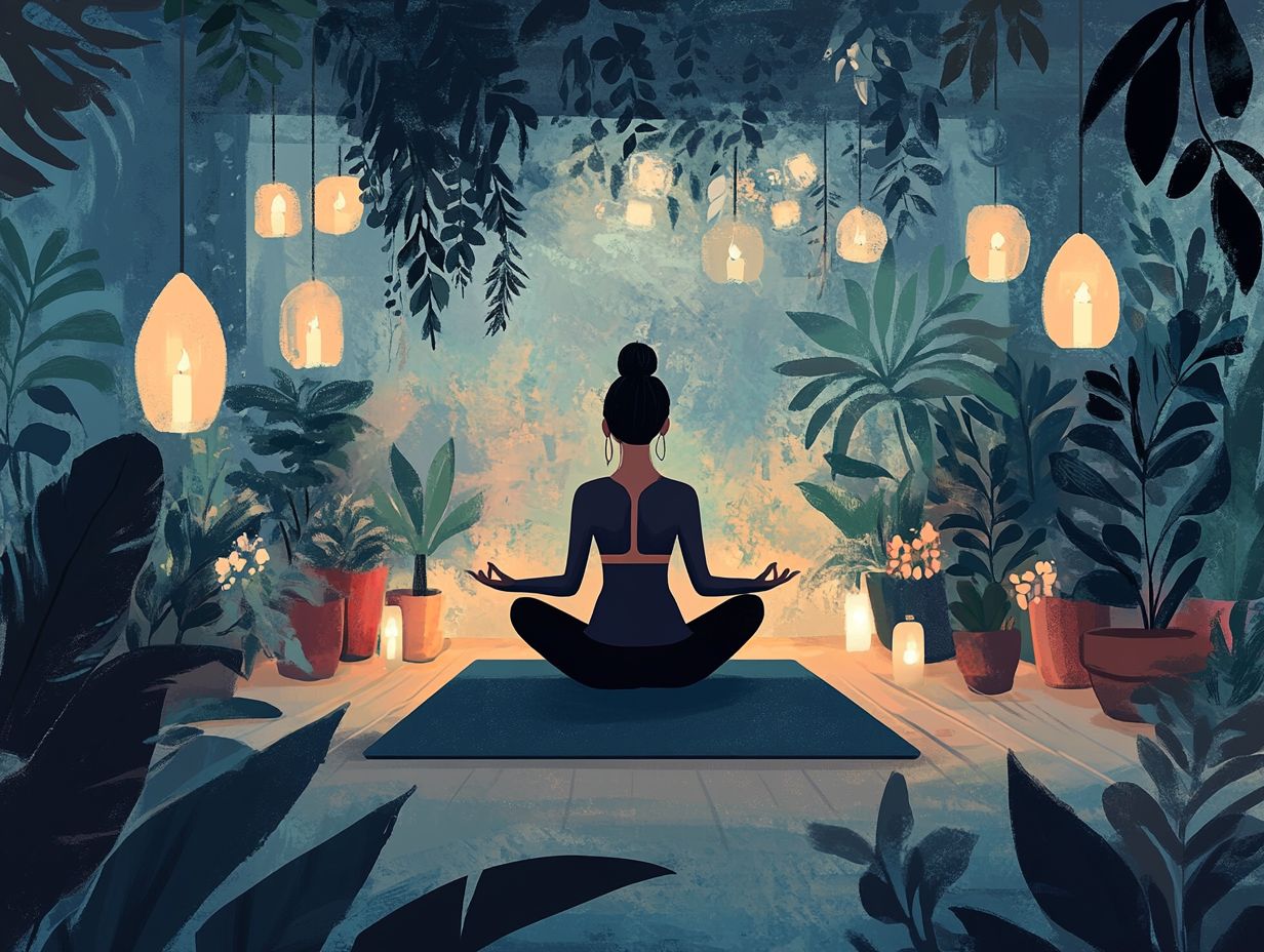 Image illustrating techniques for managing distractions during meditation