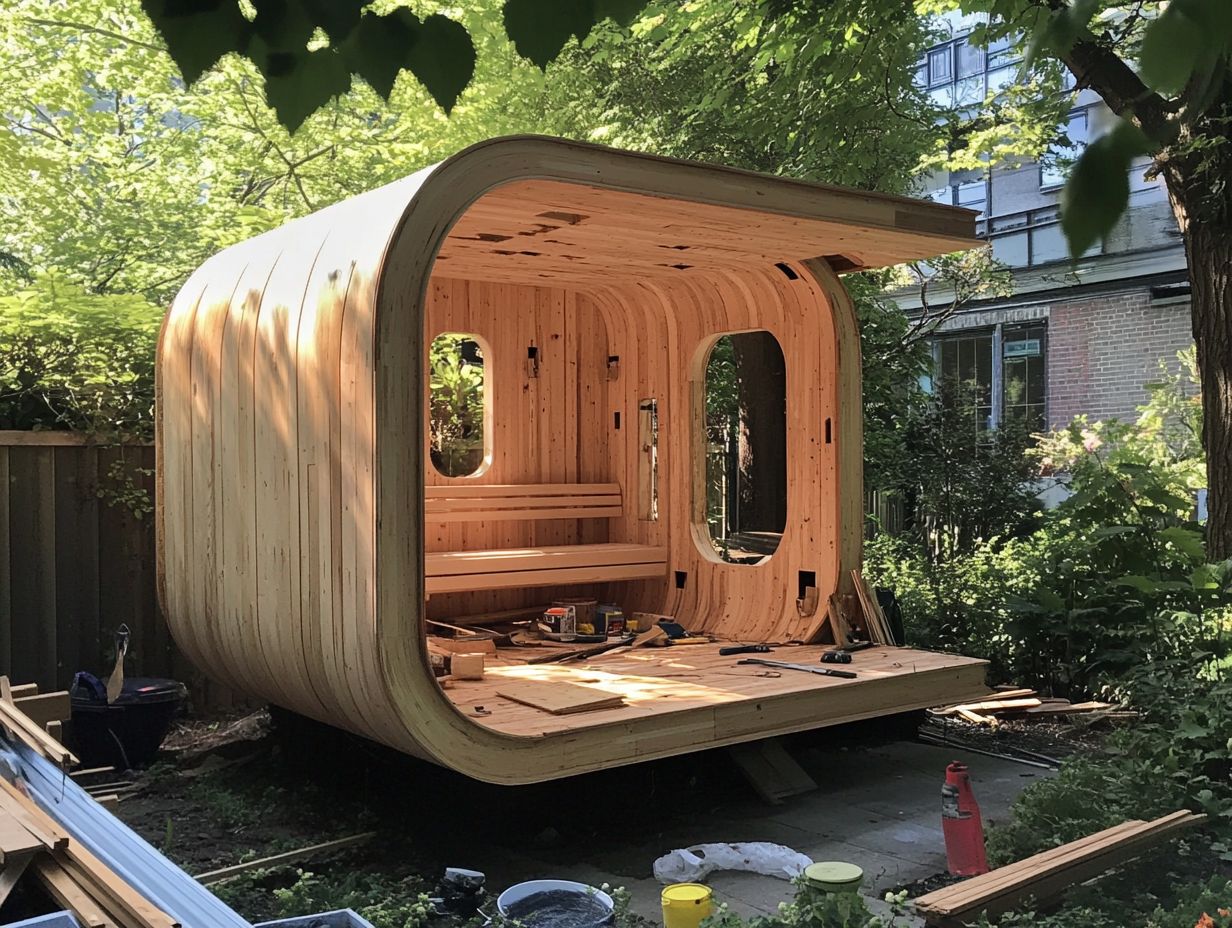 Image showing various key takeaways for building an outdoor sauna