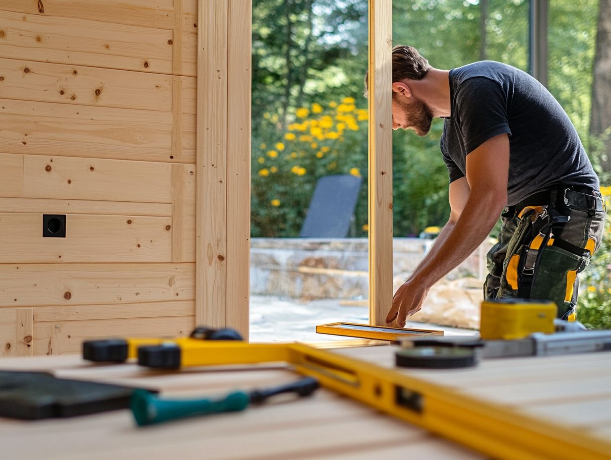 Preparing for sauna door installation