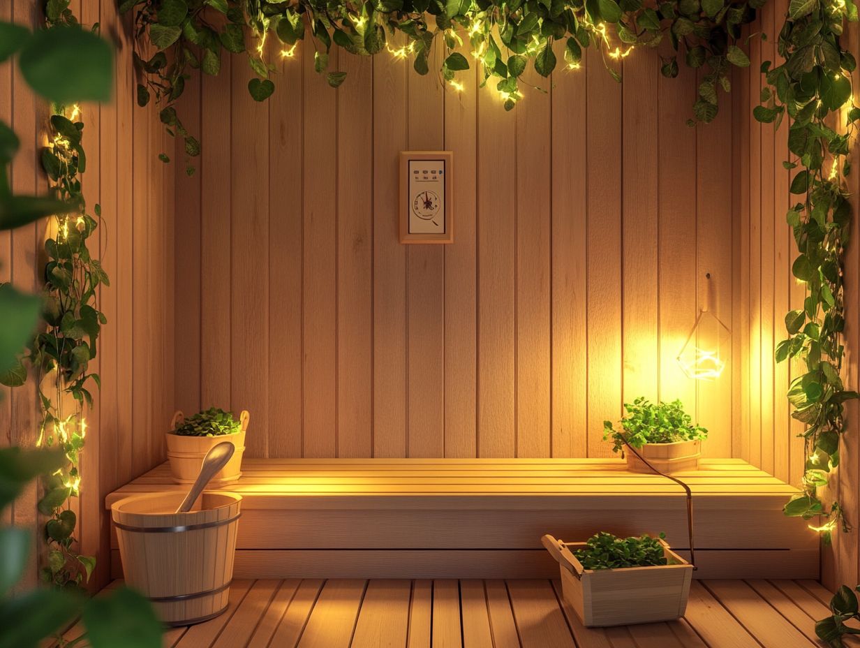 A clean sauna environment showcasing recommended practices