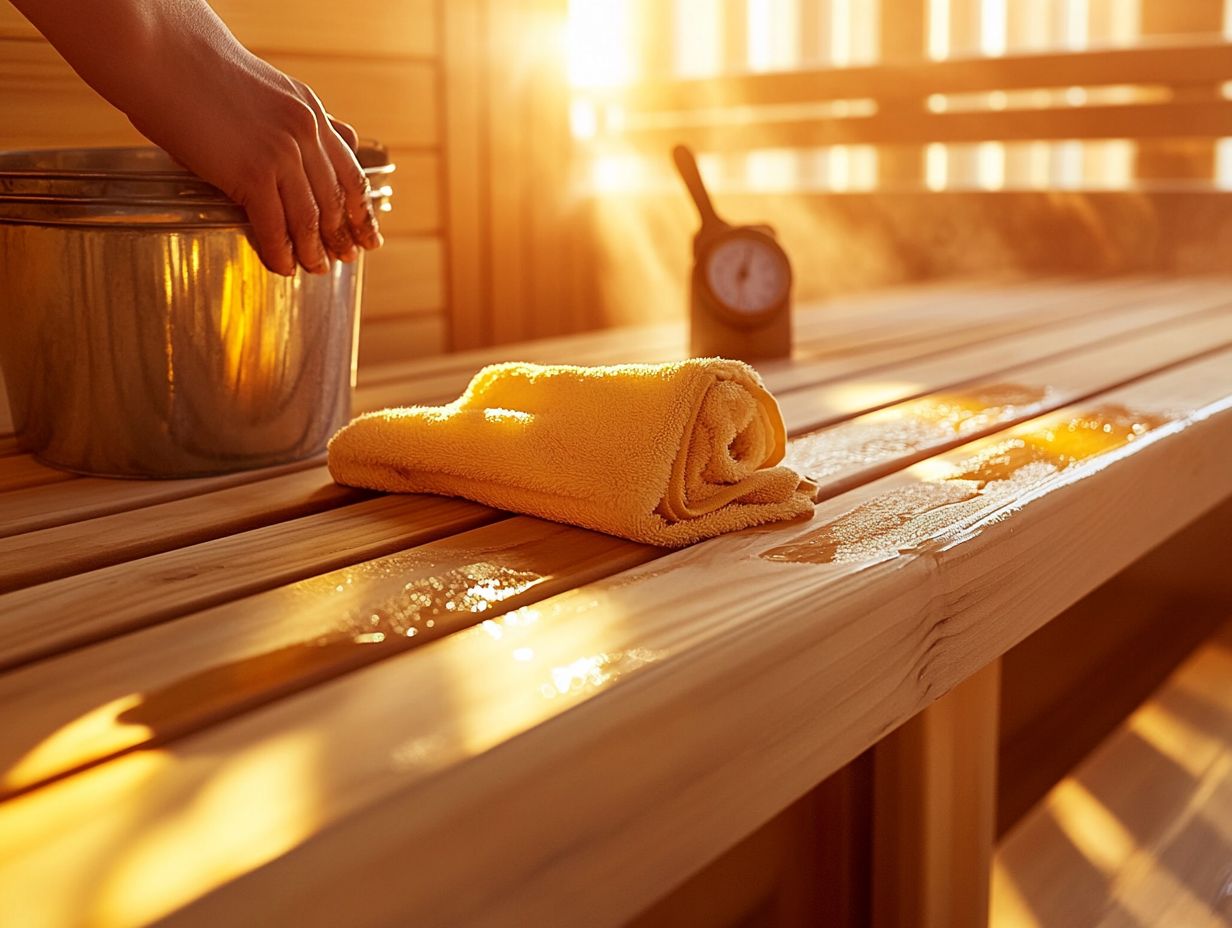 A well-maintained sauna showing cleaning practices