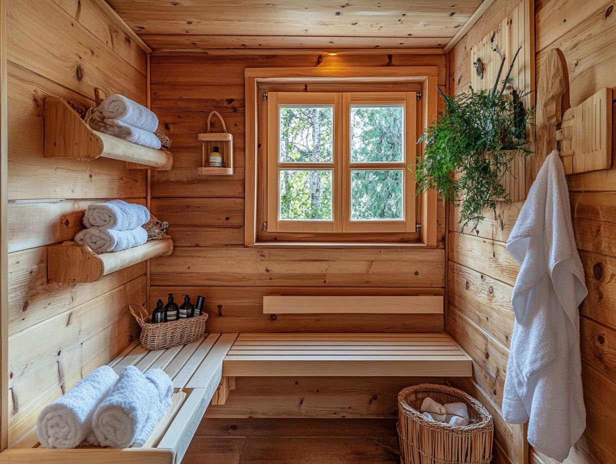 A person preparing a space for a DIY sauna.