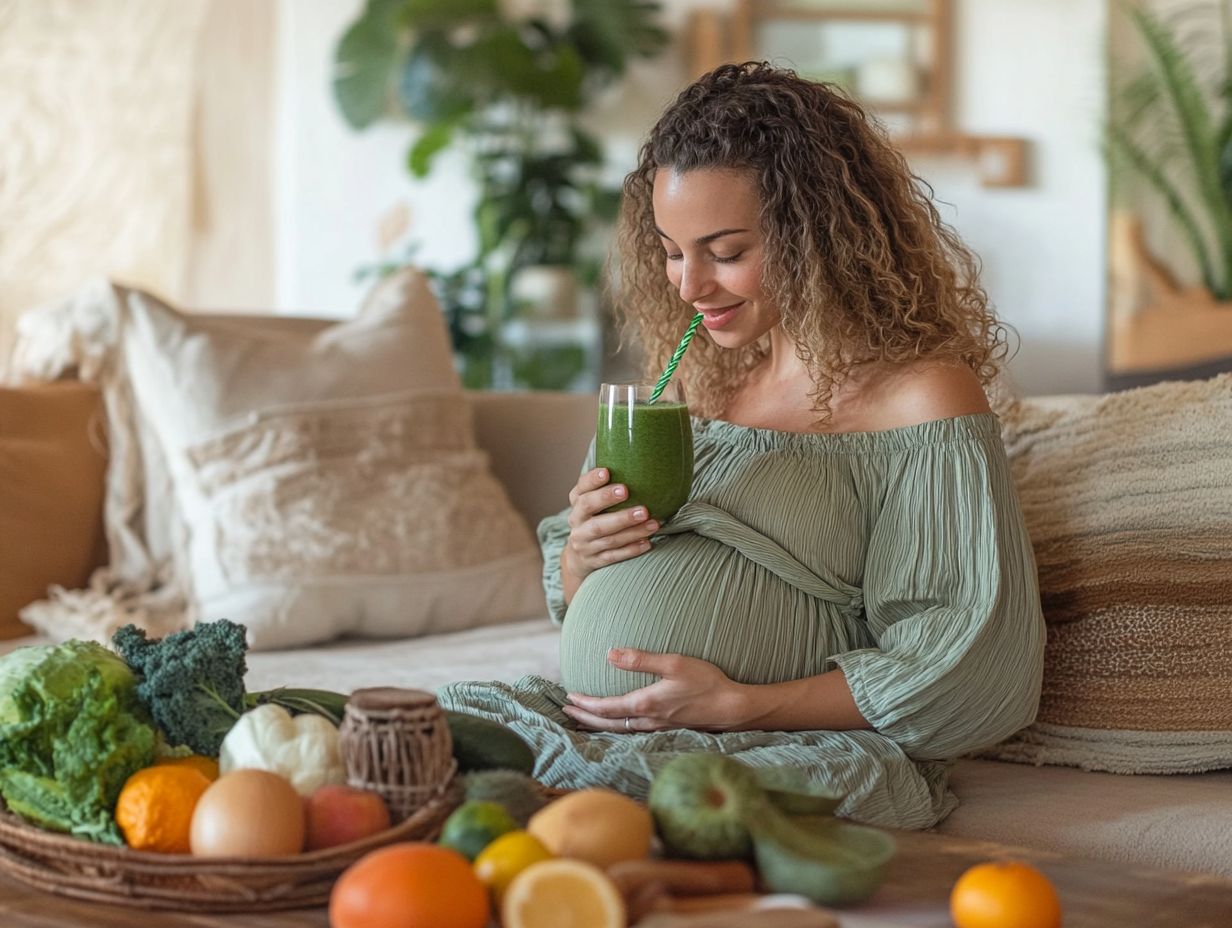 Pregnant woman receiving medical guidance for detox safely