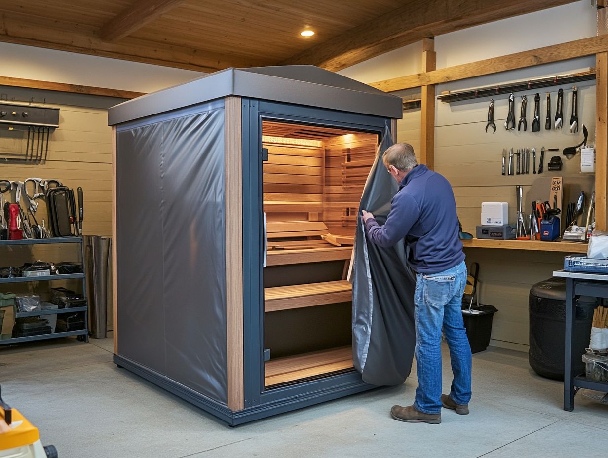 Cleaning sauna before storage