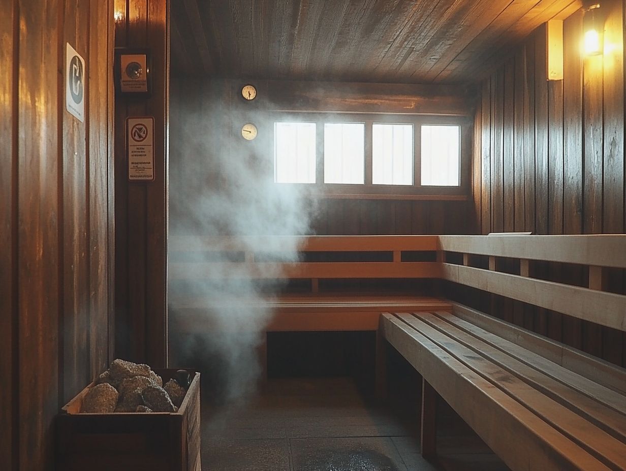 Infographic showing key safety features in saunas