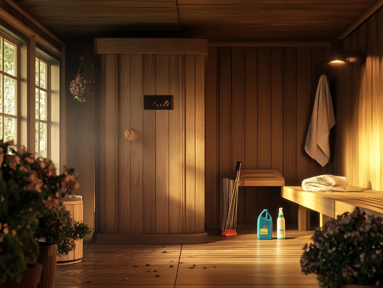 What products should I use to clean the interior of my sauna?