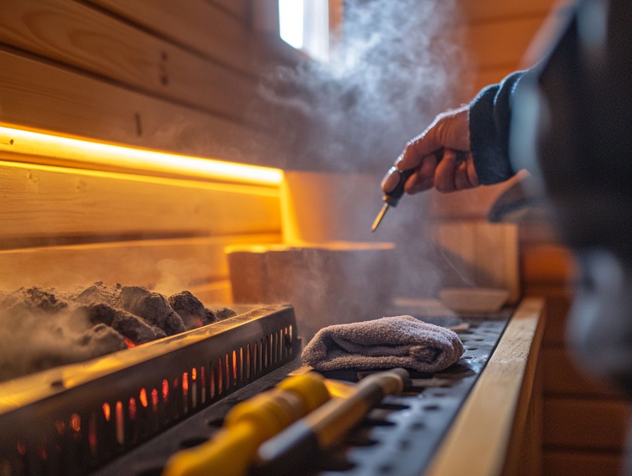 Image showing signs that your sauna heater needs maintenance.