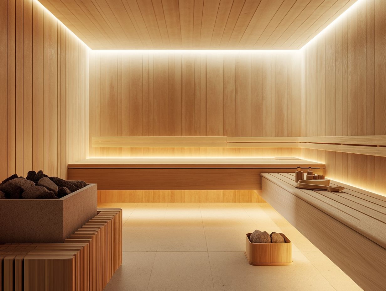 Traditional sauna experience with wooden details