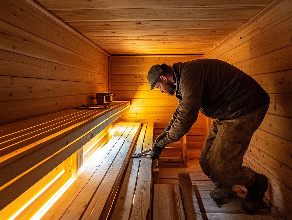 Illustration showing the benefits of sauna maintenance