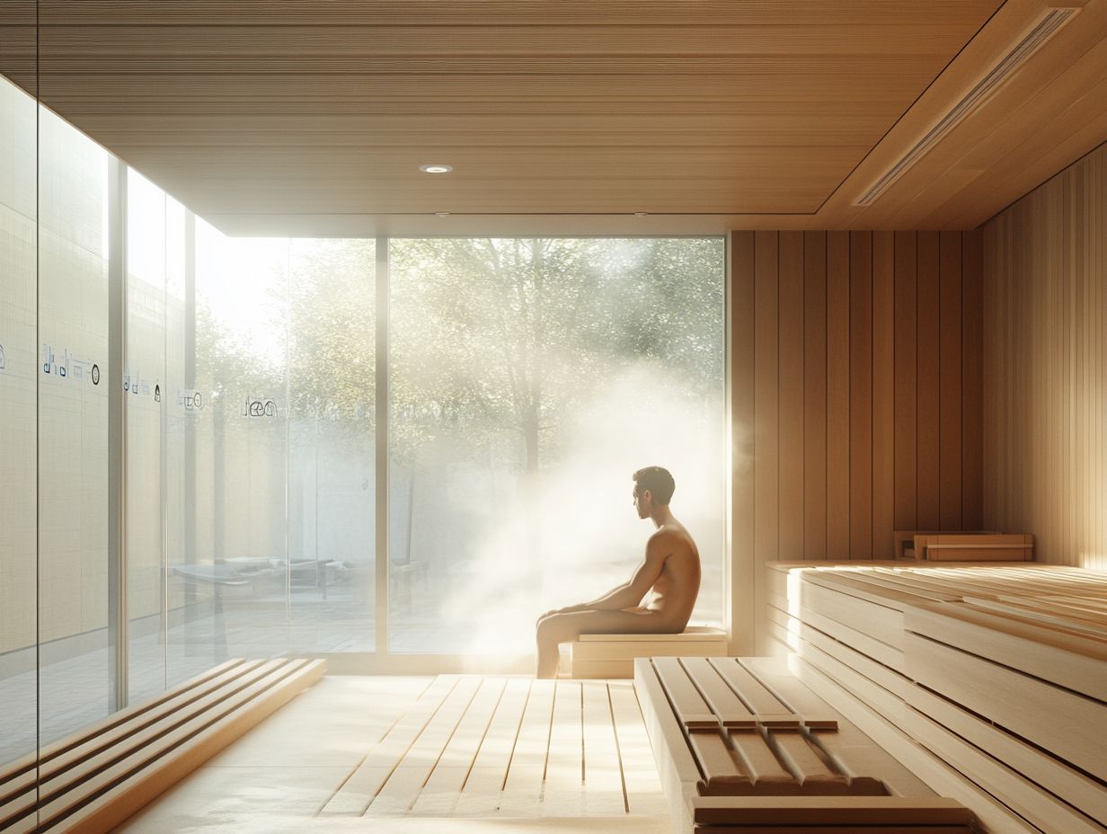 A person relaxing in a sauna, highlighting safe sauna practices