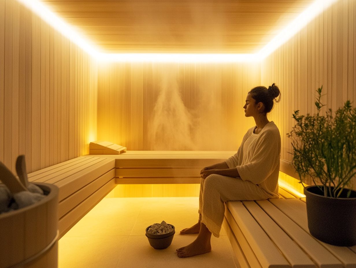 A serene sauna environment to promote relaxation and wellness.