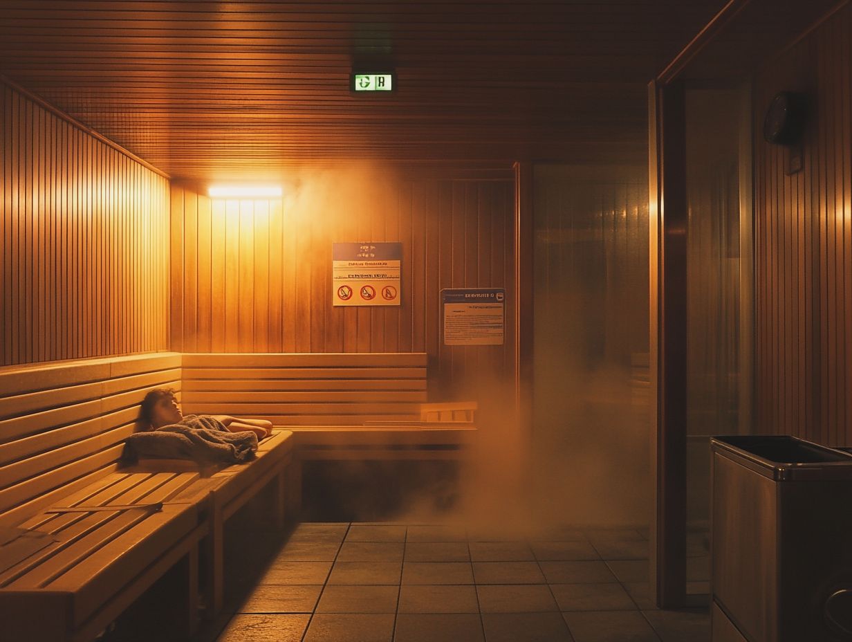 Visual summary of sauna safety tips for skin conditions