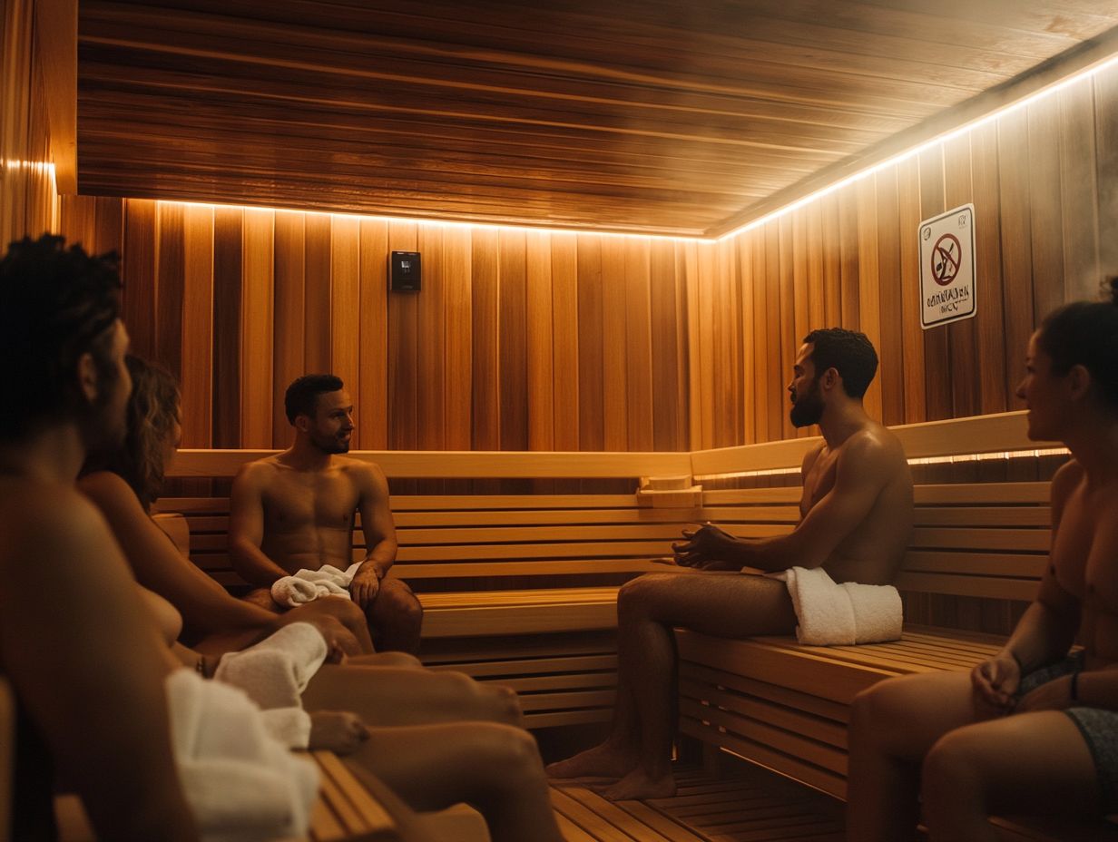 Group of friends enjoying a safe sauna experience together