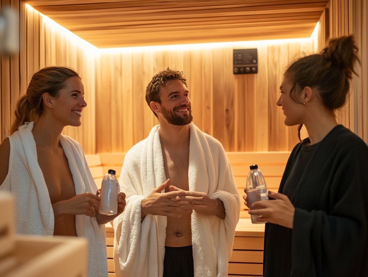 An image representing proper hydration and nutrition for sauna sessions.