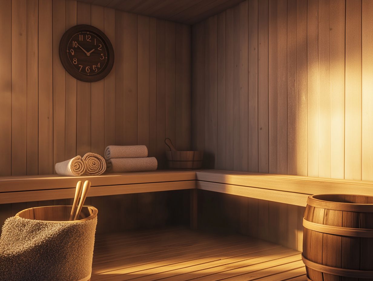 A welcoming sauna setting to prepare for your first session.