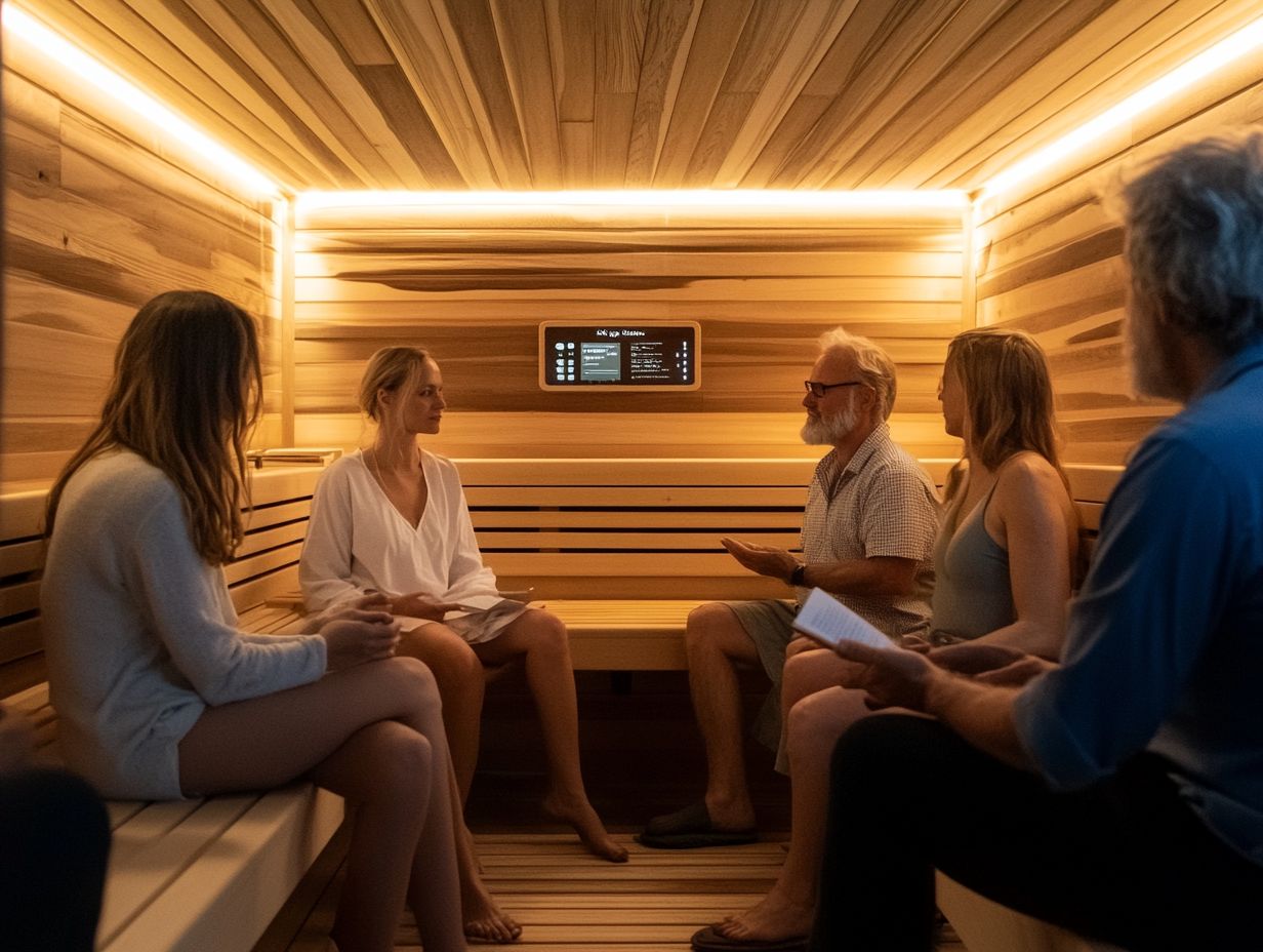 Are there any specific guidelines for using a sauna with a group?