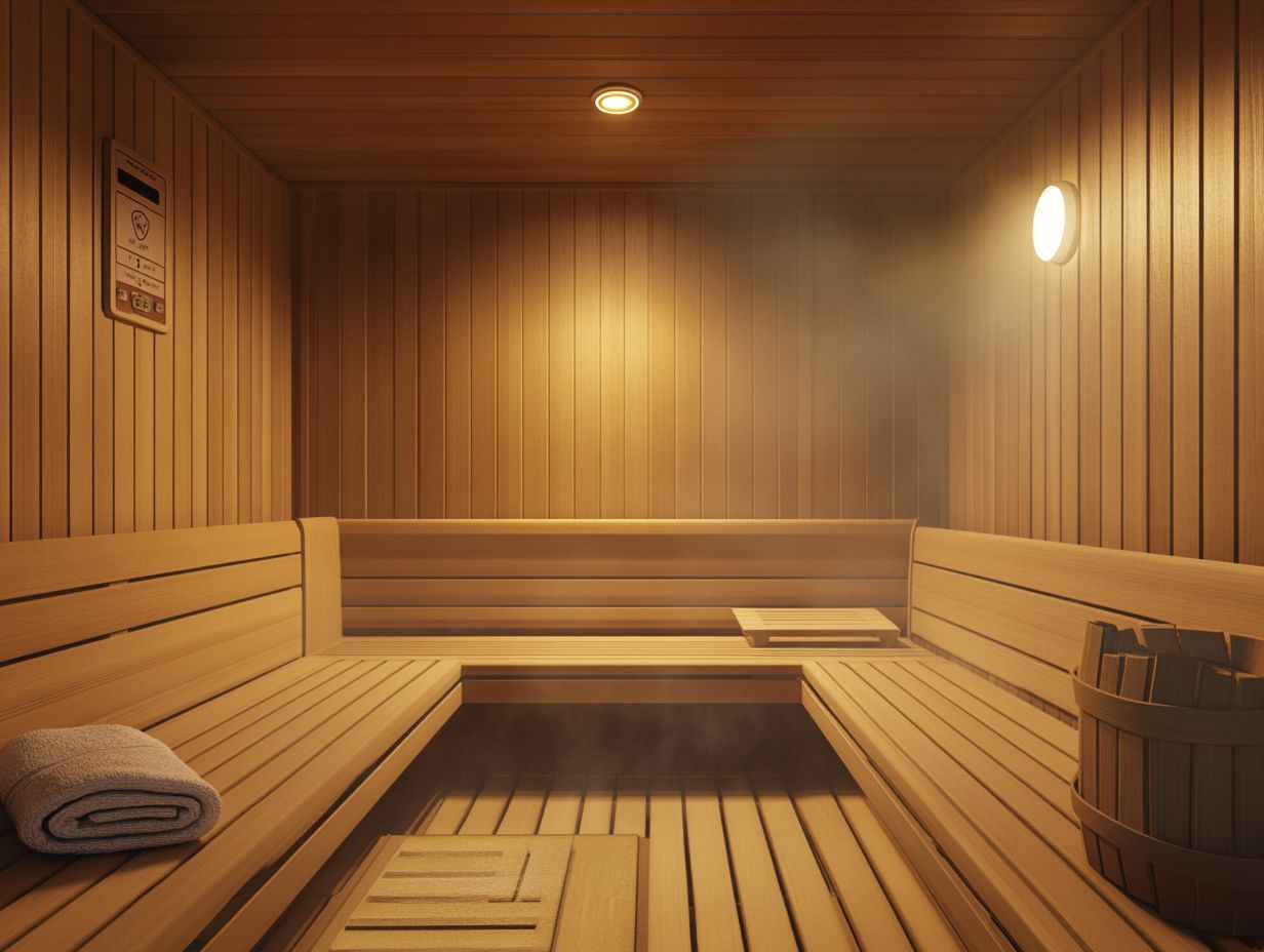 Image depicting safe sauna practices for different populations