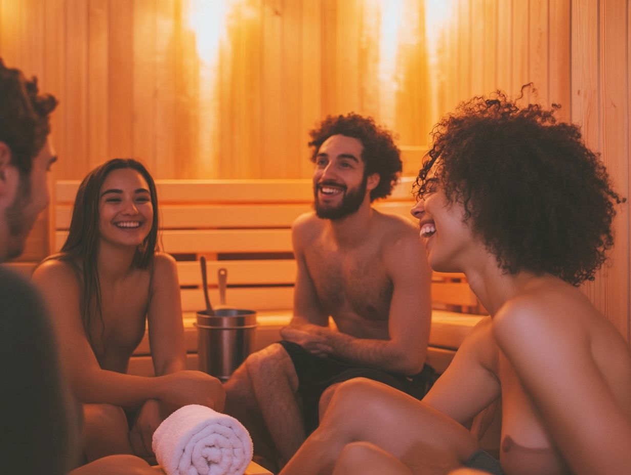 An image depicting frequently asked questions about sauna safety.