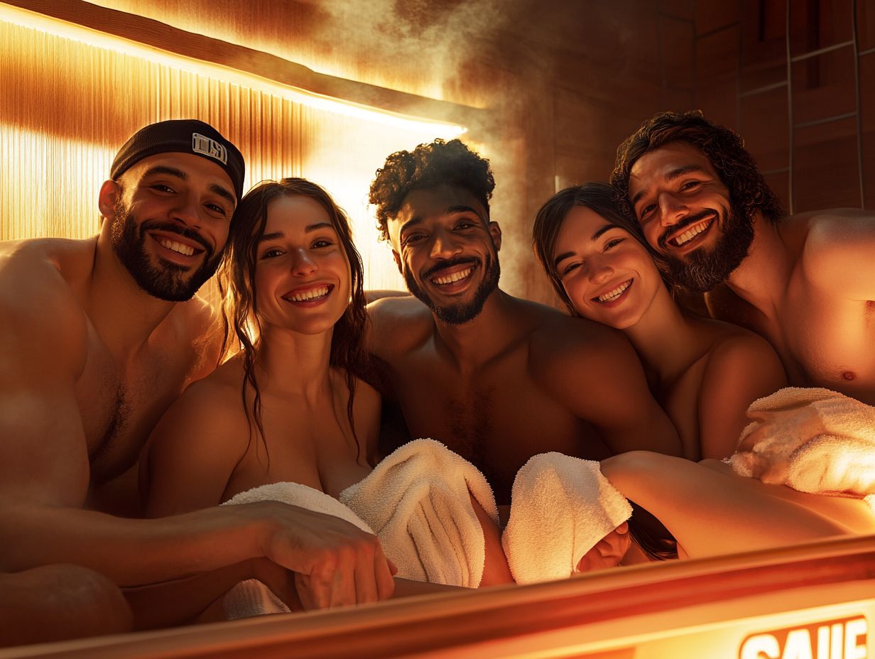 Children in a sauna, practicing safety guidelines