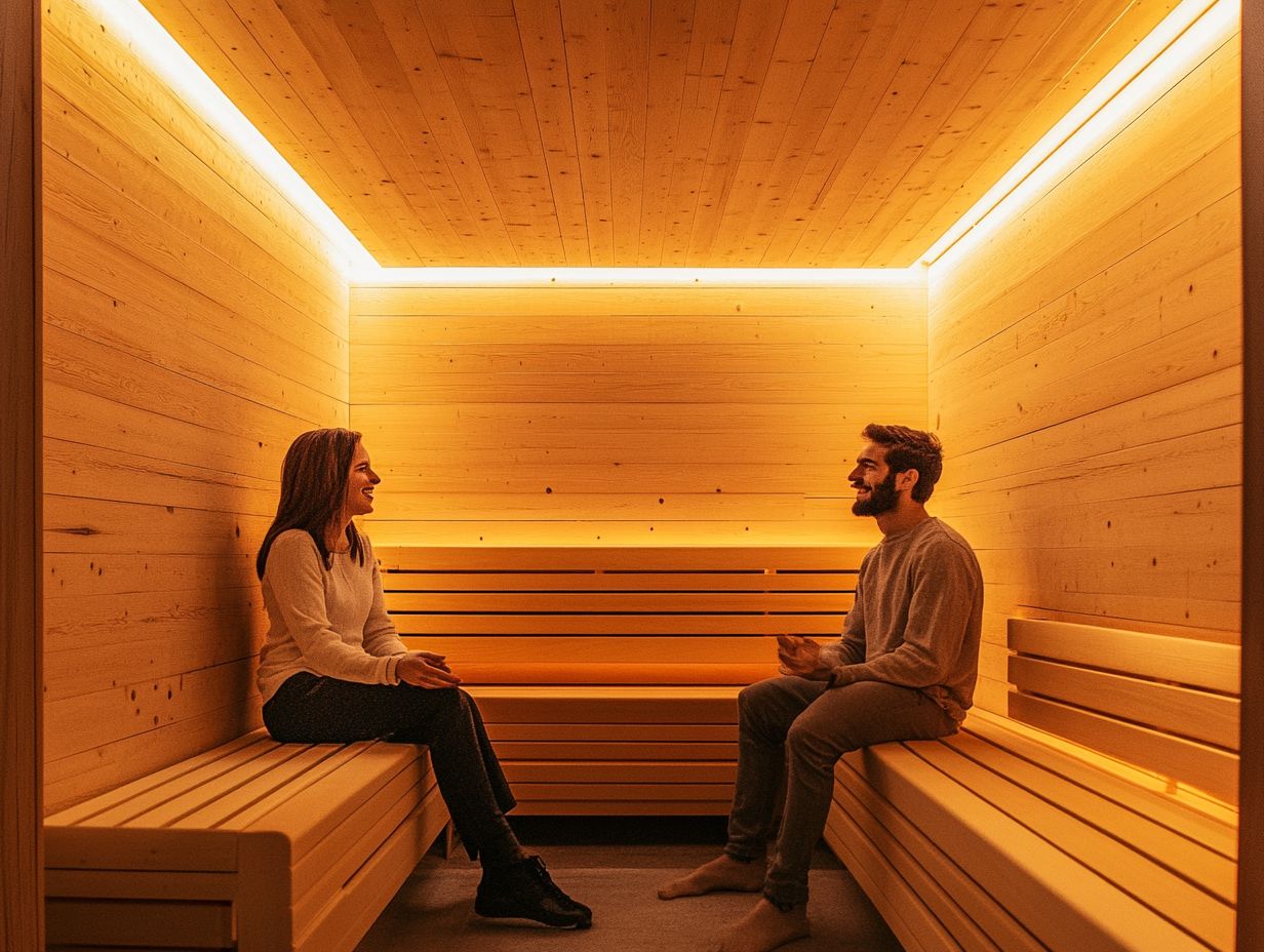 Illustration showing kindness in sauna safety.