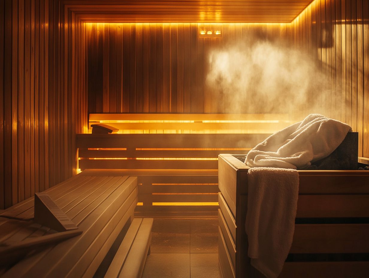 A person enjoying a sauna, illustrating sauna safety and comfort.