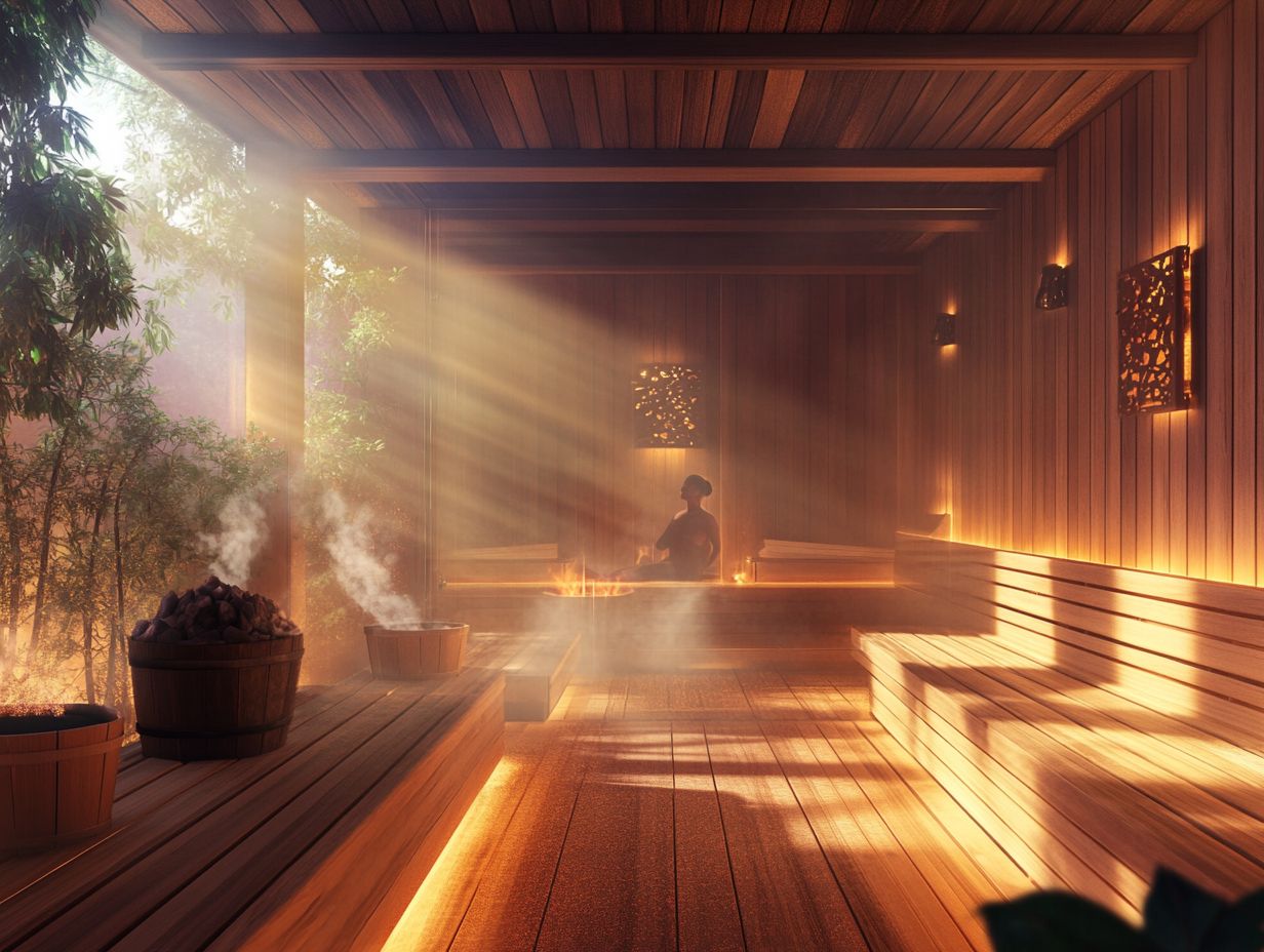 A serene sauna environment promoting relaxation