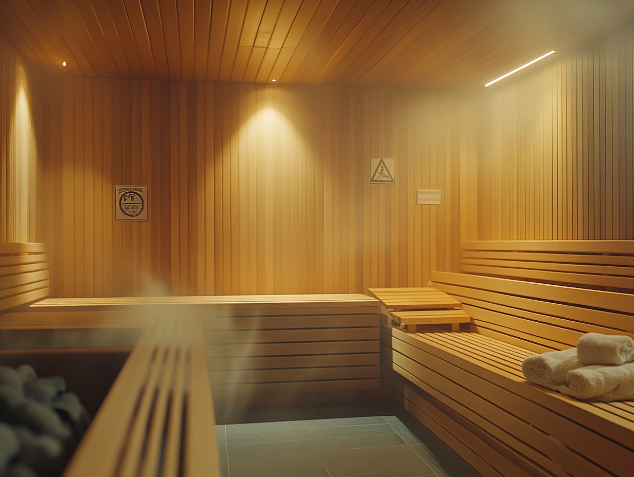 An informative visual on sauna safety measures.