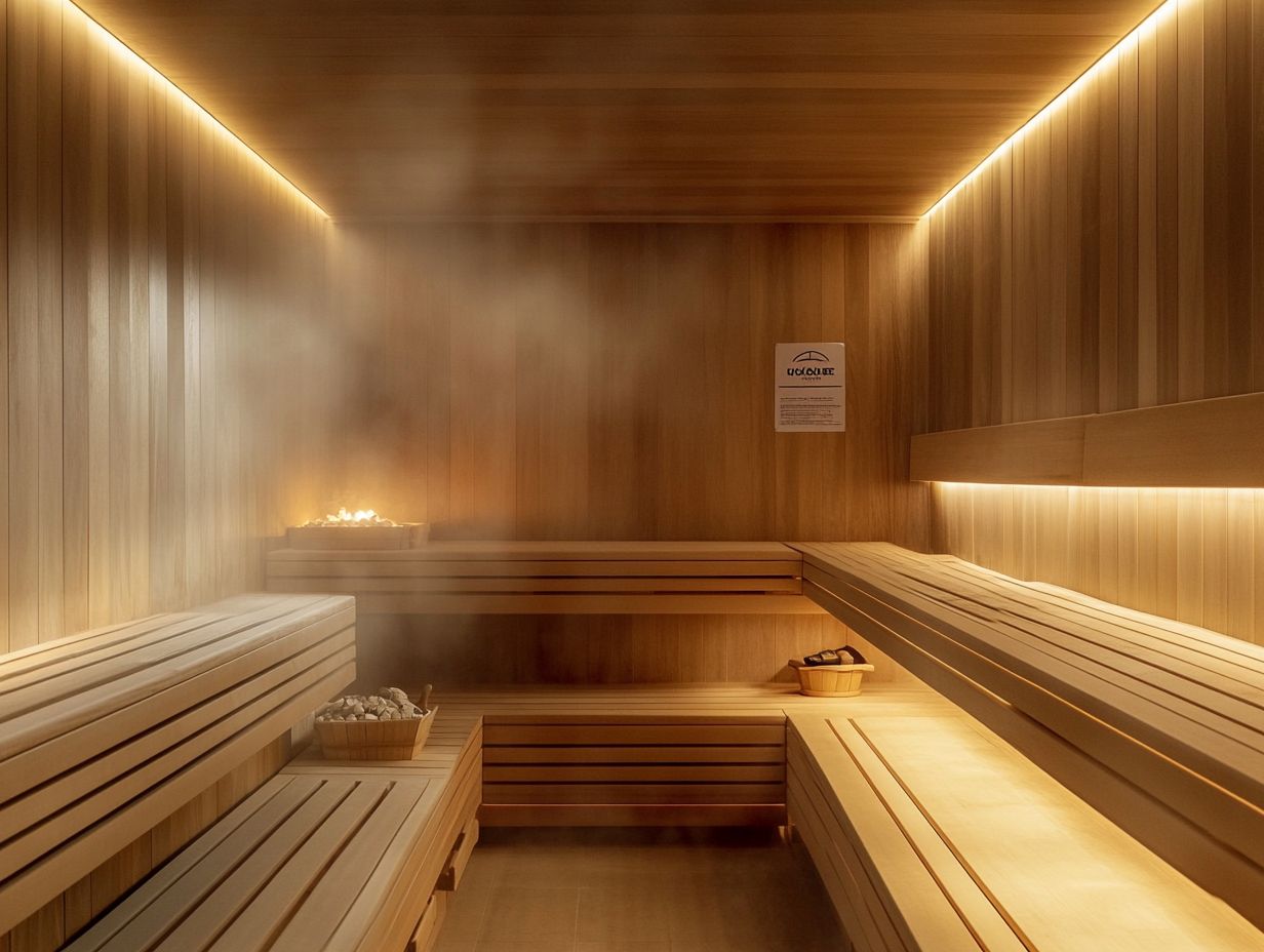 A serene sauna setting emphasizing safety and relaxation